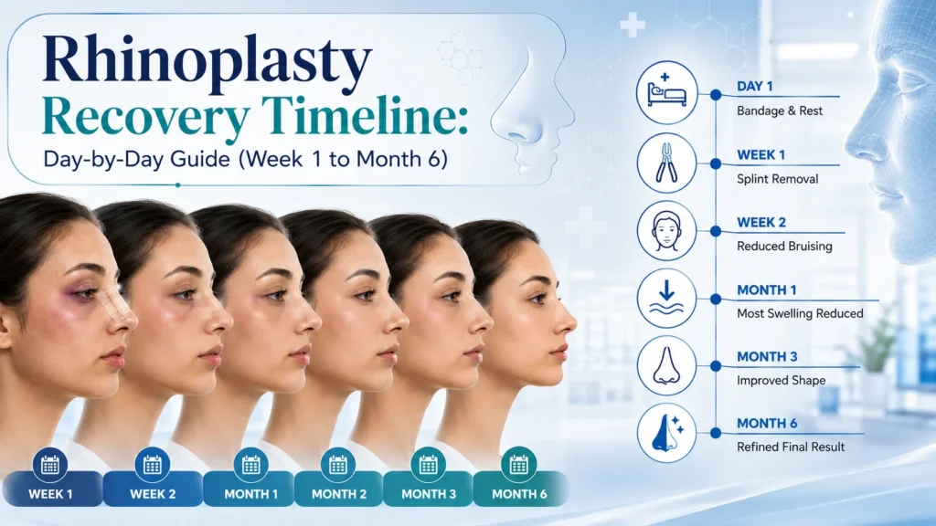 Rhinoplasty Recovery Timeline: Day-by-Day Guide (Week 1 to Month 6)